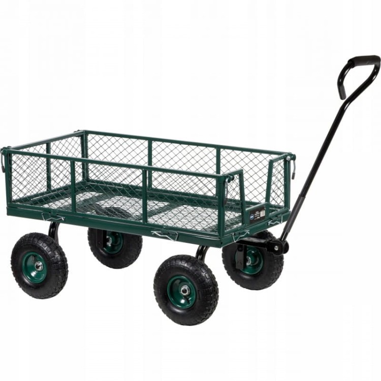 Wózek ogrodowy transportowy rozkładane burty STALOWY 250kg przyczepka DOOC