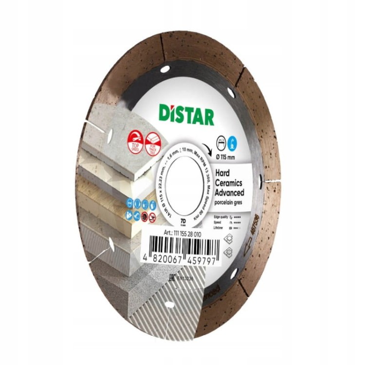Distar Tarcza Diamentowa Hard Ceramics Do Ceramiki I Gresu 115x1,6x10