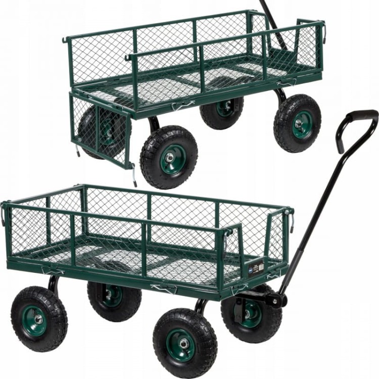 Wózek ogrodowy transportowy rozkładane burty STALOWY 250kg przyczepka DOOC