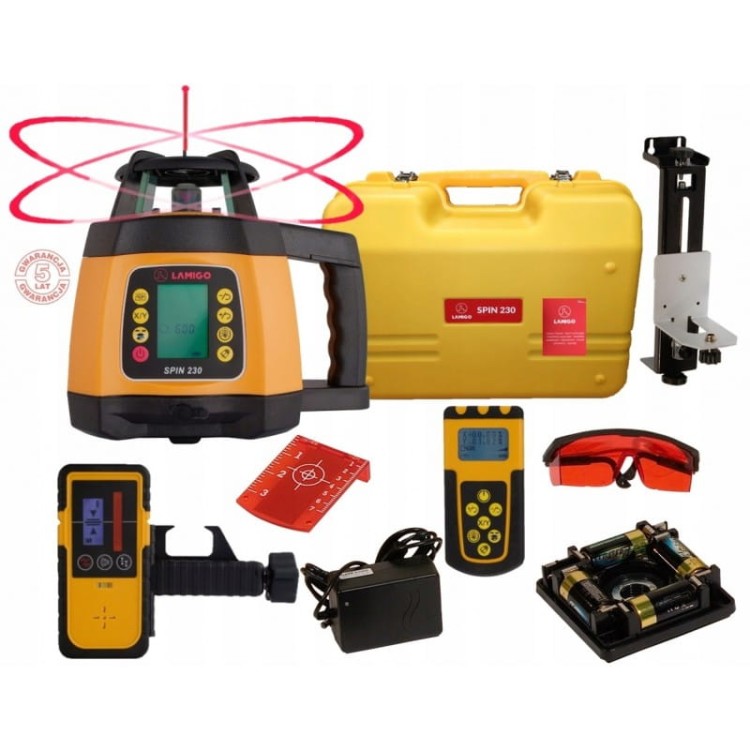 Niwelator Laserowy Laser Rotacyjny Lamigo Spin 230 Zestaw - Statyw Łata