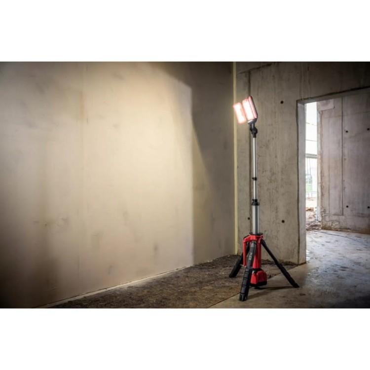 Flex akumulatorowy reflektor budowlany na statywie lampa led tl 4000 z przewodem zasilającym