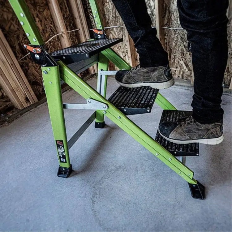 Little Giant Jumbo Step Pro Fiberglas Składany Podest Drabina 3 Stopnie