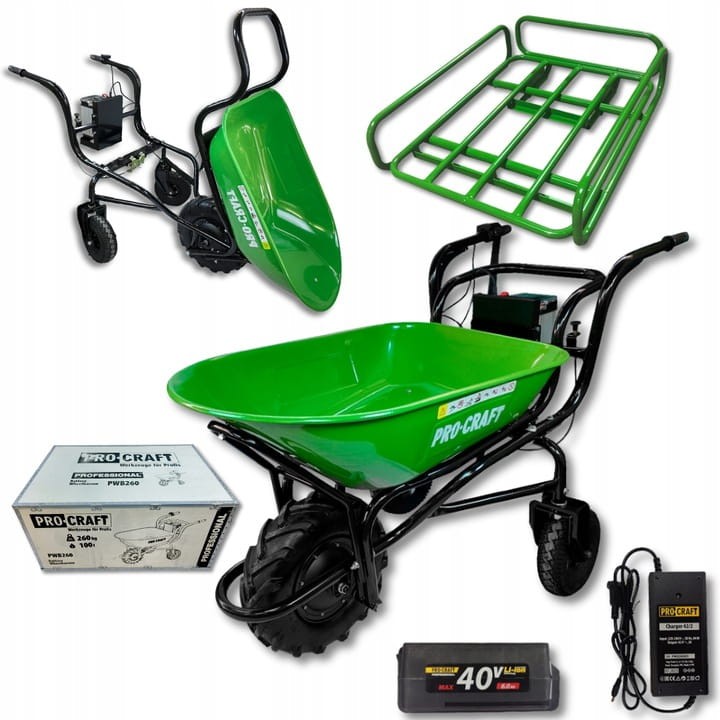Procraft Pwb260 Taczka Elektryczna 260kg + Kosz Transportowy