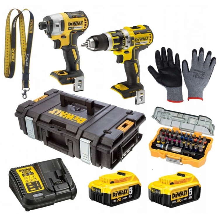 DeWalt DCK266P2 Wkrętarka DCD796 + DCF887 + Bity