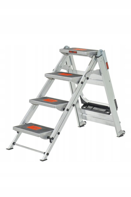 Little Giant Safety Step Schodki Alumiowe 4 Stopnie Drabina Z USA - złożony drążek