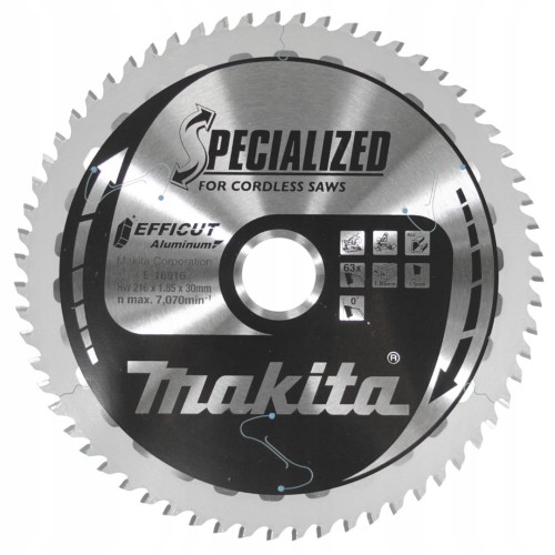 Makita E-16916 Tarcza Do Aluminium Efficut T.c.t 216x30mm 63z