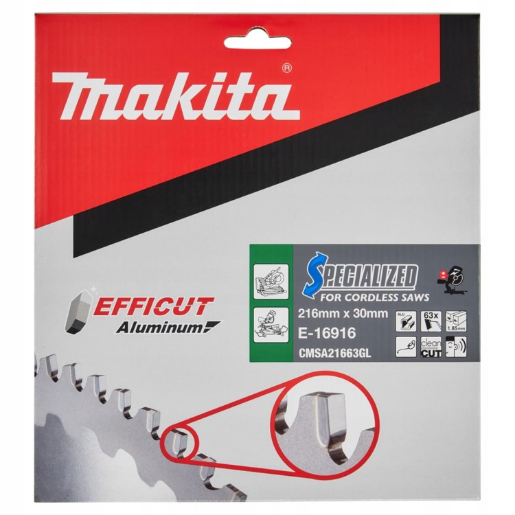 Makita E-16916 Tarcza Do Aluminium Efficut T.c.t 216x30mm 63z
