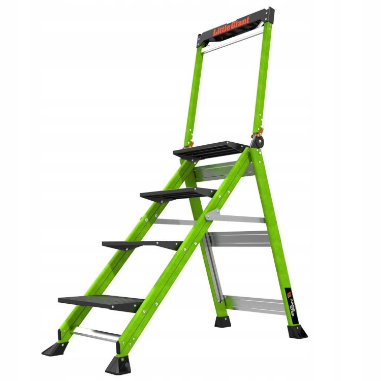Little Giant Jumbo Step Pro Fiberglas Składany Podest Drabina 4 Stopnie