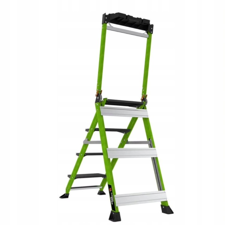 Little Giant Jumbo Step Pro Fiberglas Składany Podest Drabina 4 Stopnie