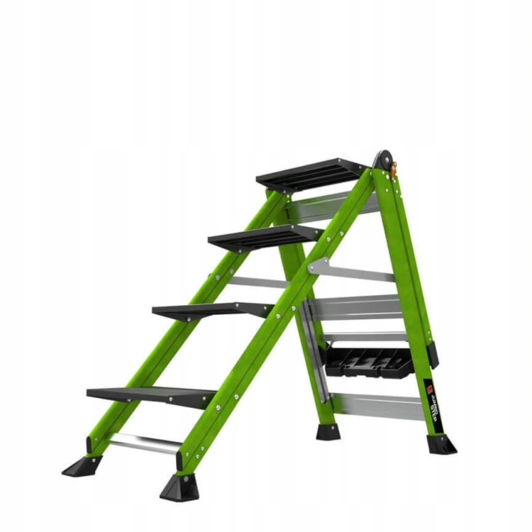 Little Giant Jumbo Step Pro Fiberglas Składany Podest Drabina 4 Stopnie