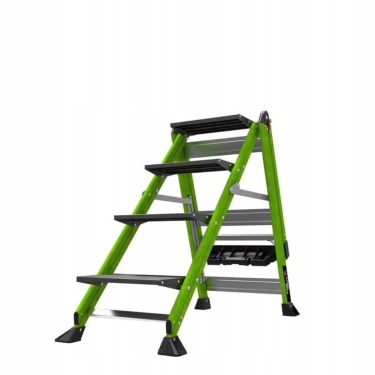 Little Giant Jumbo Step Pro Fiberglas Składany Podest Drabina 4 Stopnie
