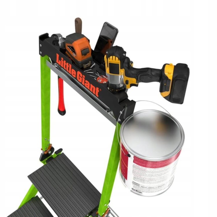 Little Giant Jumbo Step Pro Fiberglas Składany Podest Drabina 4 Stopnie